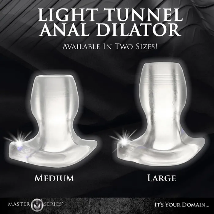 Male Sex Toys XR Brands The Master Series LightTunnel LightUp Anal Dilator Multiple Sizes