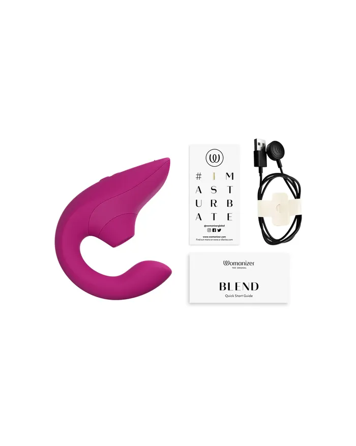 Womanizer Vibrators Womanizer Blend Pleasure Air Clitoral GSpot Rabbit Pink