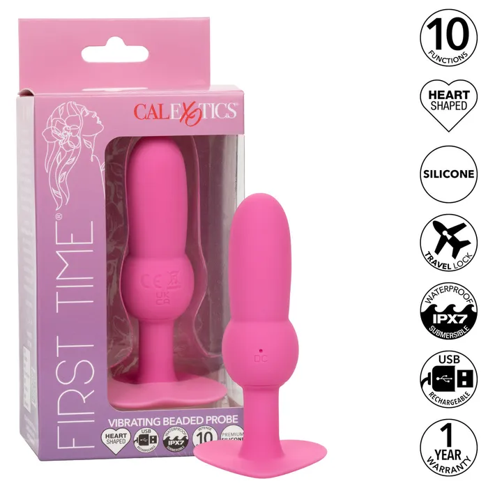 First Time Vibrating Beaded Probe CalExotics Female Sex Toys