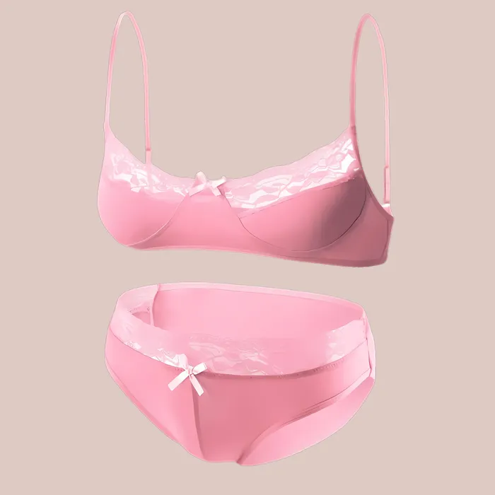 Soft Stretch Bandeau Bra Panties House of Chastity Male Sex Toys