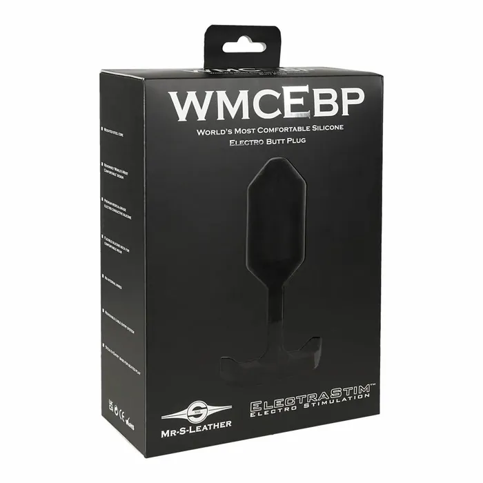 ELECTRASTIM MR S LEATHER Worlds Most Comfortable Electro Butt Plug Silicone Noir ElectraStim Anal