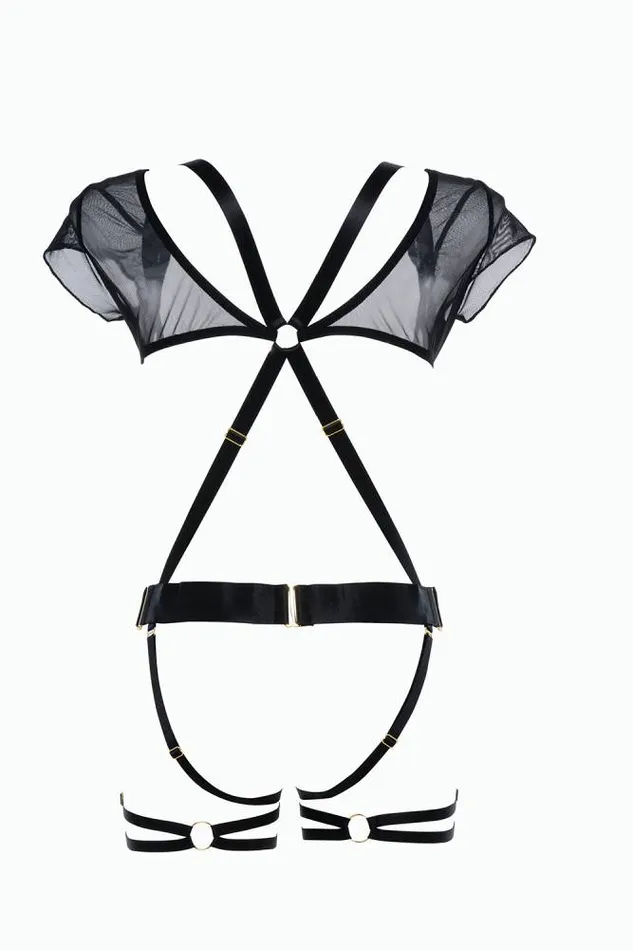 Allure Lingerie Anal Allure Lingerie Adore St Tropez Babe Strappy Teddy Black OS