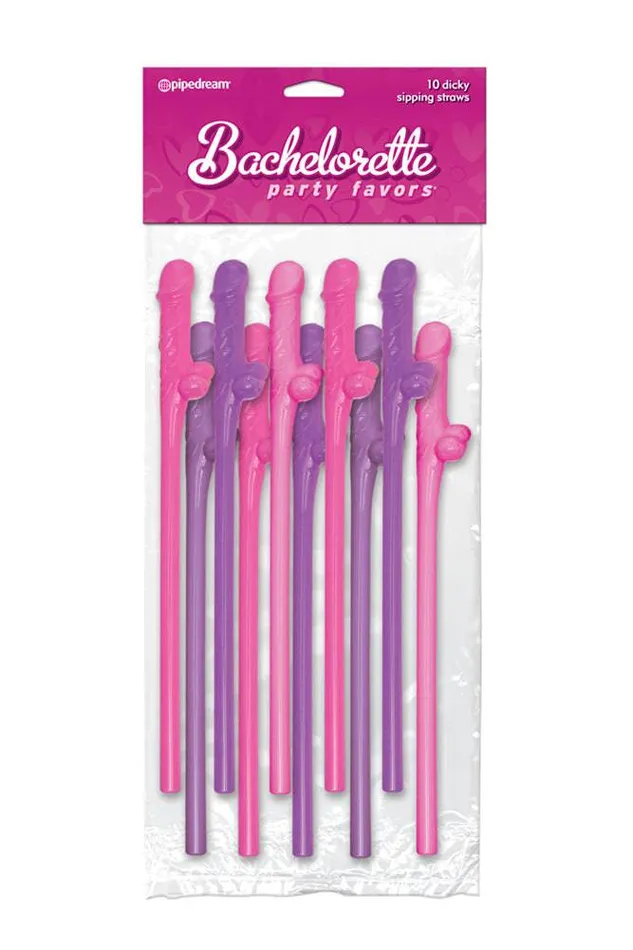 Pipedream Male Sex Toys Pipedream Bachelorette Party Favors Dicky Sipping Straws 10 pack