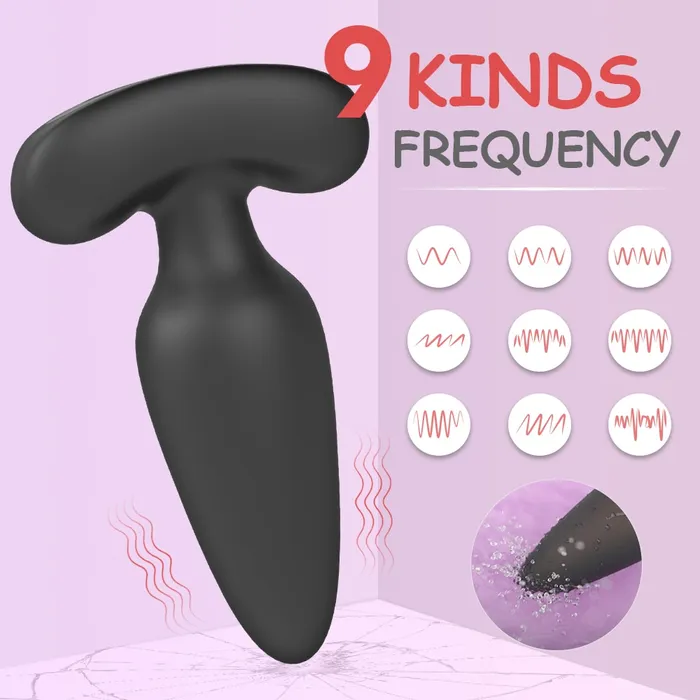 Anal 9 Frequencies Remote Control Vibrating Anal Butt Plug Rechargeable YOSPOSS