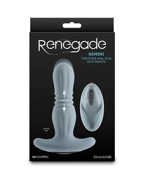 Anal Ns Novelties INC Renegade Gemini Anal Plug Vibrator wRemote Gray