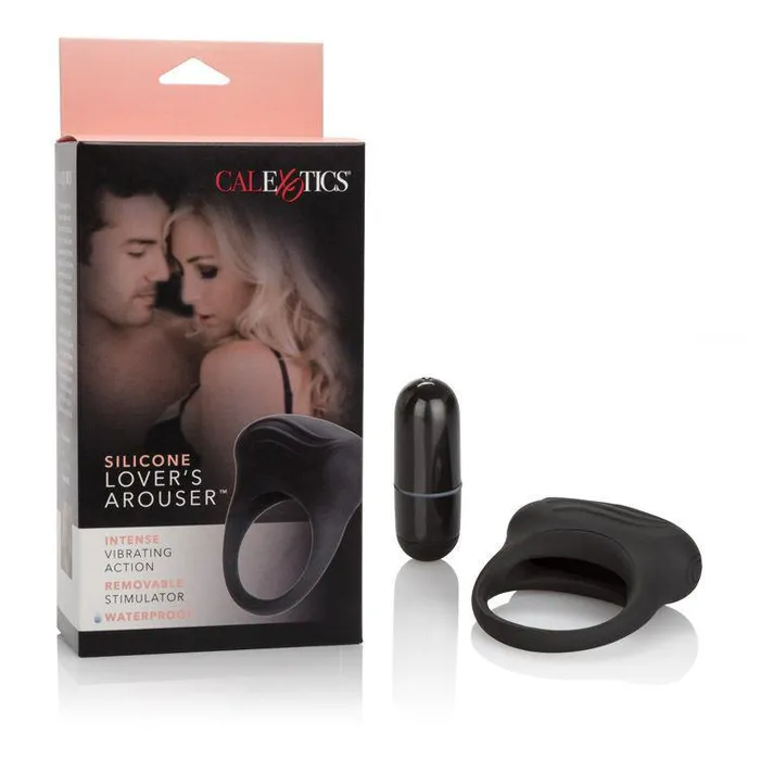 California Exotics Couples California Exotics Silicone Lovers Arouser Vibrating Cock Ring Black
