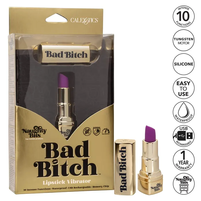 California Exotics Vibrators California Exotics Naughty Bits Bad Bitch Discreet Lipstick Vibrator Gold California Exotics Vibrators California Exotics Naughty Bits Bad Bitch Discreet Lipstick Vibrator Gold