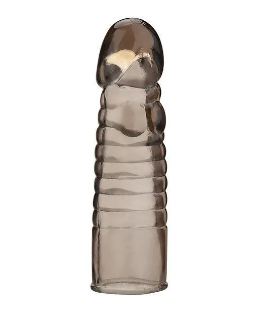 Electric Eel INC Blue Line C B 6 Ribbed Realistic Penis Enhancing Sleeve Extension Smoke Male Sex Toys