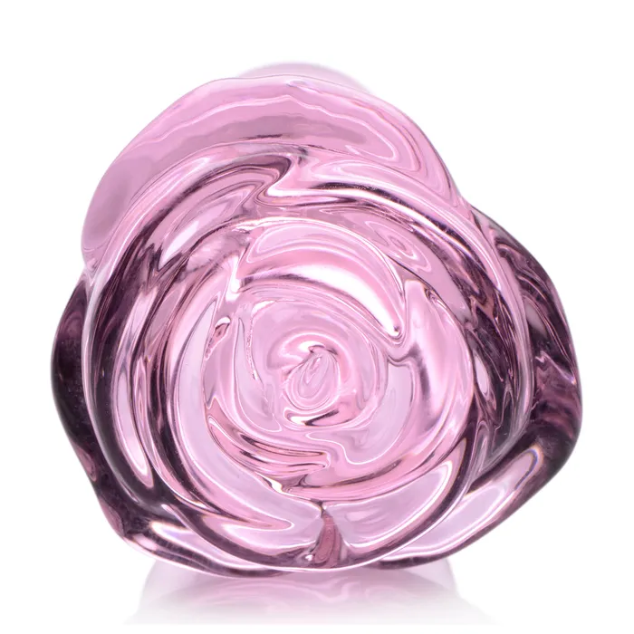 Booty Sparks Anal Pink Rose Glass Anal Plug Small