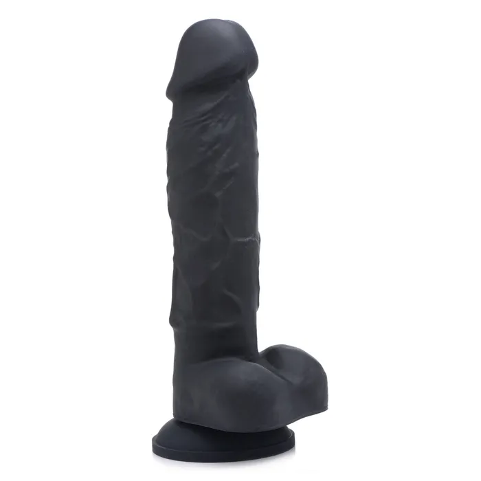 Strap U Dildos Power Pecker 7 Inch Silicone Dildo w Balls Black