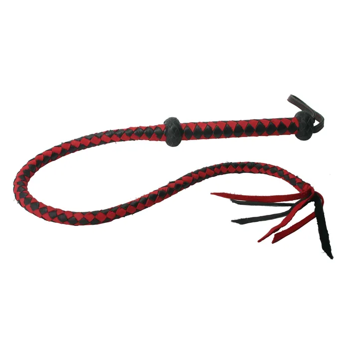 Strict Leather Restraints Premium Red and Black Leather Whip