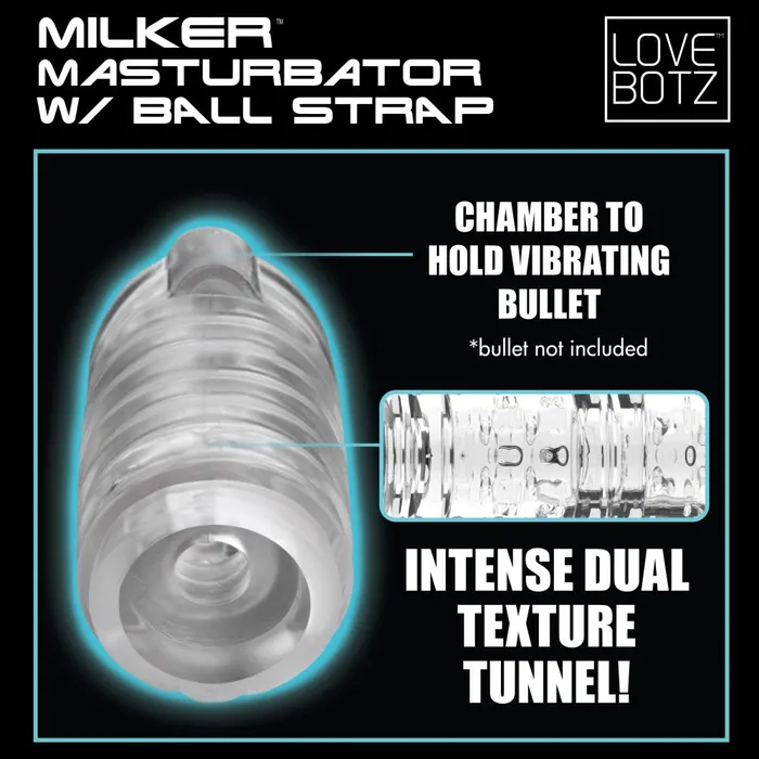 The Milker Male Sex Toys Milker TPE Masturbator w Ball Strap