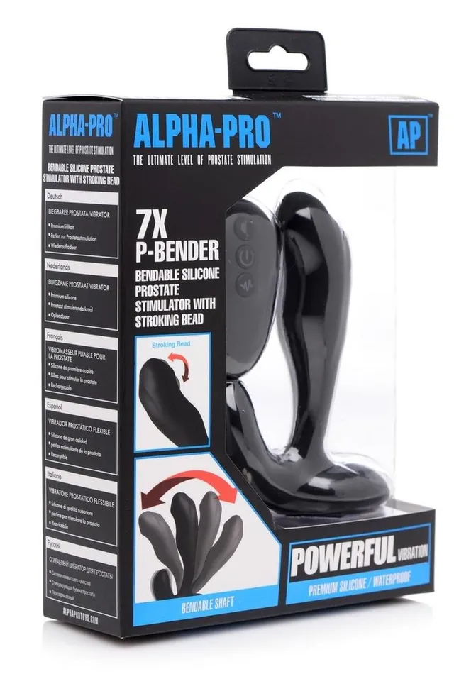 AlphaPro Bendable Prostate Stimulator with Stroking Bead ALPHAPRO Male Sex Toys
