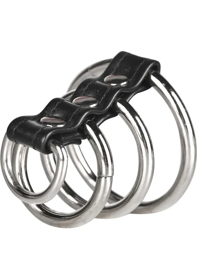 C and B Gear 3 Ring Gates Of Hell Blue Line CandB Gear Male Sex Toys