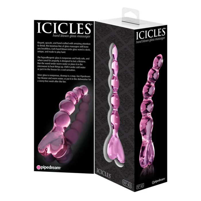 Dildos Icicles No 43 Pink Heart Glass Dildo Icicles