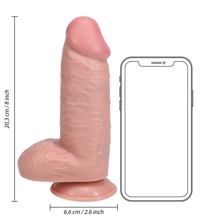 Dildos RealRock RealRock Extra Thick Dildo With Balls Pink 8 Inch