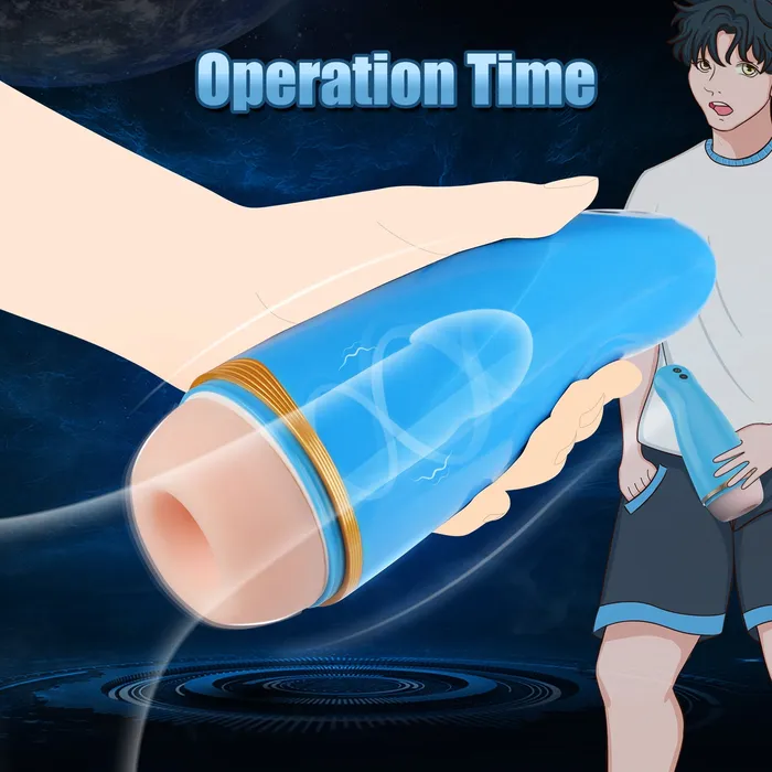 Earlypeach Male Sex Toys Automatic Squeezing 10 Vibration Modes Deep Throat Masturbator