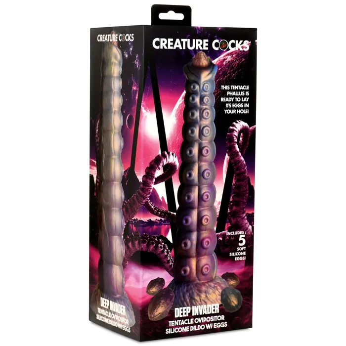 Female Sex Toys Creature Cocks Deep Invader Tentacle Ovipositor Silicone Dildo With Eggs Rainbow Creature Cocks