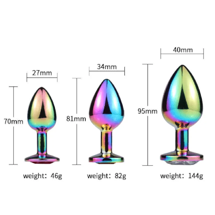 Female Sex Toys Love Plugs Jeweled Rainbow Set 3 Piece Female Sex Toys Love Plugs Jeweled Rainbow Set 3 Piece