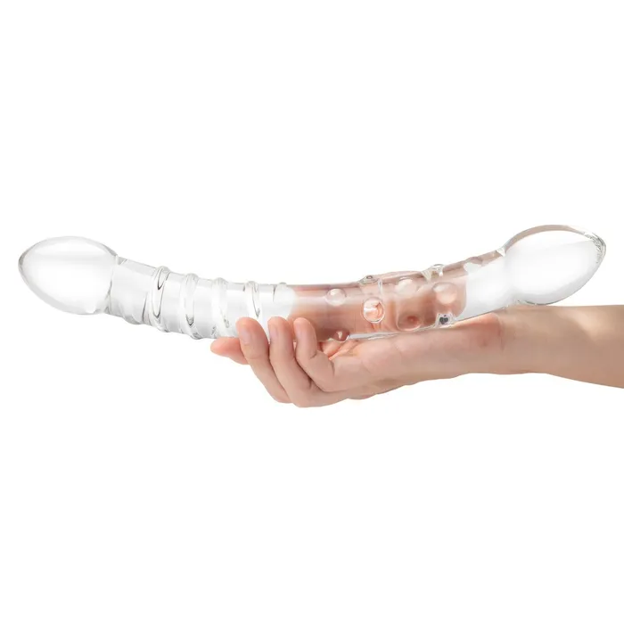 Glas Girthy Double Trouble Glass Dildo Clear 12 Inch Glas Dildos