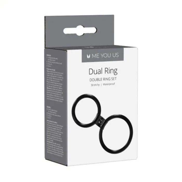 Me You Us Me You Us Dual Ring Double Cock Ring Set Black Couples