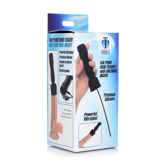 Trinity For Men 16X Penis Head Teaser With Urethral Sound Black Trinity For Men Male Sex Toys Trinity For Men 16X Penis Head Teaser With Urethral Sound Black Trinity For Men Male Sex Toys