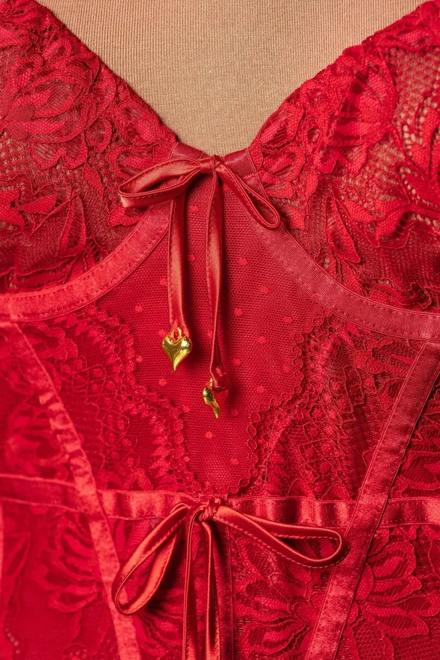 Vibrators Mentionables LaceUp Underwire Corset Red Vibrators Mentionables LaceUp Underwire Corset Red