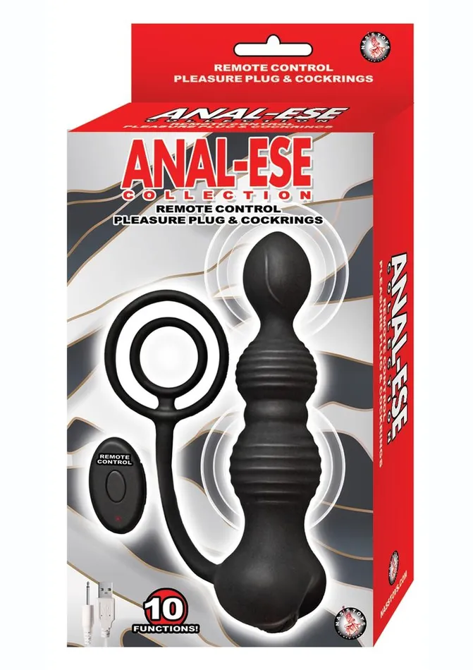 Anal Ese AnalEse Silicone Rechargeable Anal Plug and Cock Ring with Remote Control Male Sex Toys Anal Ese AnalEse Silicone Rechargeable Anal Plug and Cock Ring with Remote Control Male Sex Toys