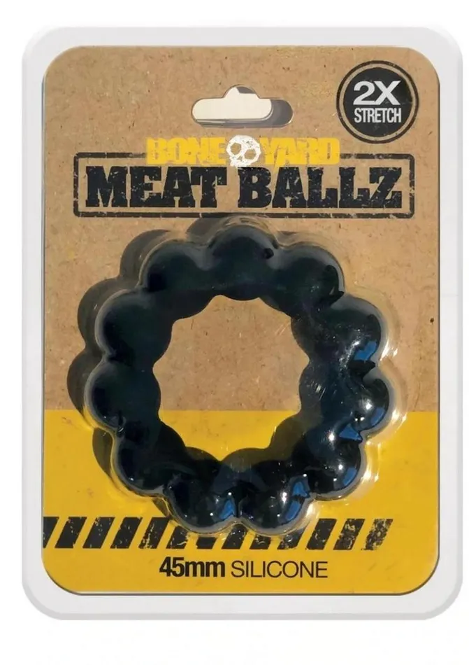 Boneyard Male Sex Toys Boneyard Meat Ballz 2x Stretch Silicone Beaded Cock Ring