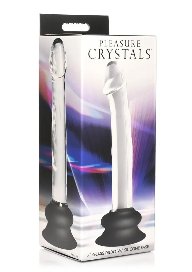 Female Sex Toys Pleasure Crystals Glass Dildo with Silicone Base Pleasure Crystals