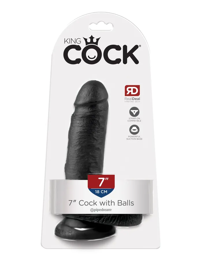 King Cock 7Inch Cock With Balls Black Pipedream Dildos King Cock 7Inch Cock With Balls Black Pipedream Dildos